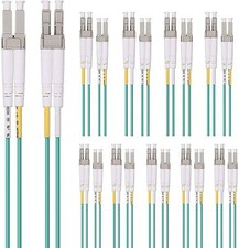 ?10 PCS OM3 LC to LC Fiber Optic Cable, Multi-Mode Duplex Patch Cable 6.5 ft. picture
