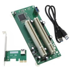 1 Set PCI-E to 2xPCI Adapter Cable PCIE x1 to x16 Card PCI-Expansion Converter picture