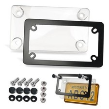 Motorcycle License Plate Frame & Clear Bubble Protector Cover picture