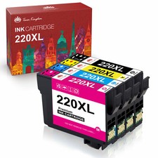 4 pk 220 T220XL Ink Cartridges for Epson WorkForce WF-2630 WF-2750 Printers picture
