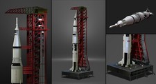 NASA Saturn V Rocket and Launch Pad Apollo 3D model, STL file OBJ for 3D Printer picture