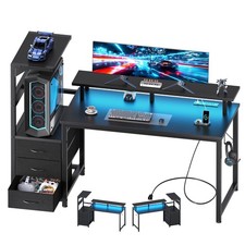 Gaming Computer Desk 52 Reversible Drawers Power Outlet DUMOS picture