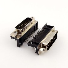 10pcs VGA DB15 15 Pin D-SUB 2 Rows Male Right Angle PCB Solder Connector Adapter picture