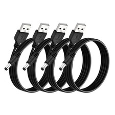 4 Pcs USB to DC Power Cable 5.5x2.5mm, 5V 1A for LED Lights, 1 M/3Ft, Black picture