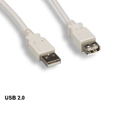 [10X] Beige 10' USB 2.0 Type A Extension Cable 480Mbps Sync Charge Connect Data picture