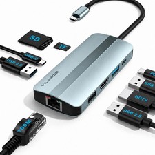 9-in-1 USB C Hub: HDMI, RJ45, PD, USB 3.0, SD/TF for MacBook/PC picture