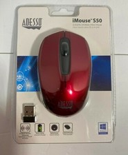  Adesso iMouse S50 2.4 GHz Wireless Optical Mini Mouse Metallic Red. New picture