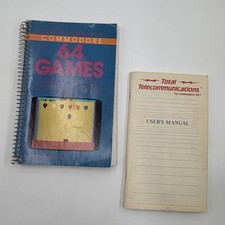 2 Commodore 64 Books Games And Total Telecommunications VTG  picture