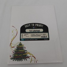 Christmas Tree Foil Ribbon Letterhead Easy to Print 40 Sheets Computer Paper New picture