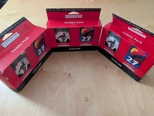 THREE Genuine Lexmark 17 & 27 Black Color Ink Cartridges Combo Pack unopened picture