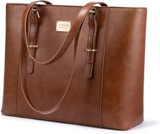 Laptop Bag for Women, Structured Leather Computer Bag, Professional Work Tote... picture