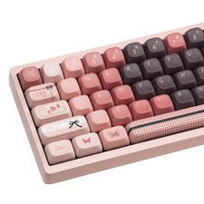 Cute Pink Brown Keycaps PBT Material Gradient Heart Keycap Mechanical Set picture