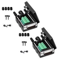 2 Pcs DB15 Male Solderless RS232 Serial To 15Pin Terminal Breakout Boards picture