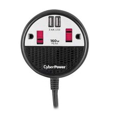 (NEW) CyberPower CPS160PPB2U 160 Power Inverter With 2 AC Outlets, Black/Red picture