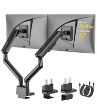 monTEK Mechanical Spring Dual Monitor Arm with USB for 27 32 34inch Screens picture
