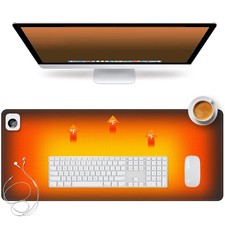 Heated Desk Pad Dull Black 3 Level Electric Desk Warmer Pad Warm Mouse Mat picture