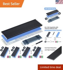 5 Pack M.2 NVMe SSD Heatsink Cooler with Thermal Pad for PS5/PC (Black) picture