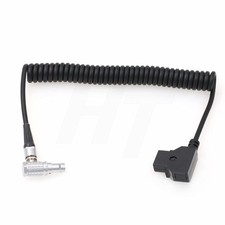 Dtap to Right Angle 2 Pin Coiled Power Cable Fits SmallHD 703 Monitor ZCAM picture