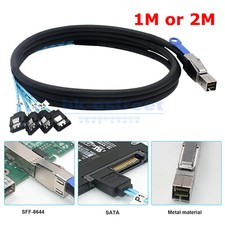External Mini SAS HD SFF-8644 to 4 Port SATA 7P Hard Disk Data Server Raid Cable picture