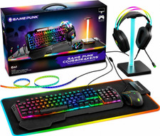 Wired Rgb Mechanical Gaming Keyboard Mouse Pad Headset Stand Light Pc Console picture