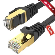 3Pack Cat 8 Ethernet RJ45 Cable Super Speed 40Gbps Patch LAN Network Gold Plated picture