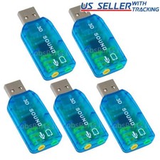 5pcs USB External Sound Card Stereo Audio Adapter 3.5mm Aux Output & Mic Input picture