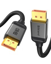 Silkland 80Gbps DisplayPort Cable 2.1 10FT/3M, DP80 HDR Gaming 10 Feet, Grey picture
