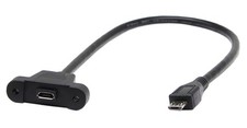 zdyCGTime 30cm Panel Mount Cable, Micro USB Male to Female, USB, black picture
