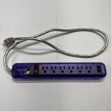 Vintage 90s Y2K Translucent Purple Power Strip Outlet - Clear See Through picture