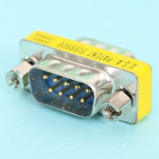 9 Pin DE-9 DB9 Male to Male Gender Changer Adapter for Serial, RS232 Etc picture