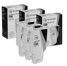 LD Replacement for HP 728 / F9J68A High Yield Matte Black Ink Cartridges 3-Pack picture