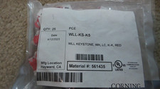 Corning WLL-KS-K5 KEYSTONE ,WH ,LC K-K, RED PACK OF 25 picture