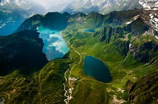 Landscape nature mountains mountain pass water lake Custom Gaming Mat Desk picture