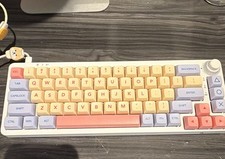 LK67 Wired Backlit Mechanical Keyboard QWERTY English, White Pink Blue Beige picture