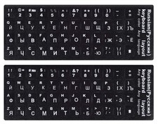 2 Pack Russian-Englsih Keyboard Stickers Replacement for Computer Laptop picture