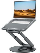 Laptop Stand for Desk, Adjustable Height, 360 Swivel Base, Aluminum Riser picture