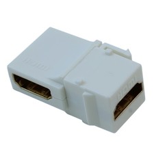 Keystone Jack Insert/Coupler HDMI Angled  Gold Plated  Female/Female  White picture