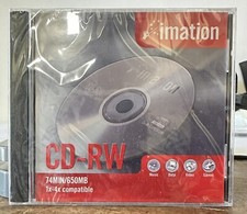 Imation 650MB 74 Min CD-RW Single Disc 1x-4x Compatible Slim Line Jewel Case picture