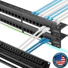 Panel de conexión Cat6 de 48 puertos con soporte Keystone 10G en línea parche. picture