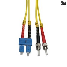 5M 16FT ST to SC Duplex 9/125 Single Mode Fiber Optic Optical Patch Cable Cord picture