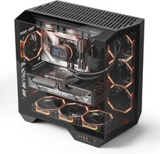 darkFlash DY470 PC Case ATX Dual Chamber Panoramic Glass 4 Fans picture