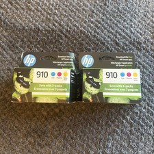 Genuine HP 910 Ink Cartridges Combo Pack - Cyan/Magenta/Yellow 05/2027 2 Packs picture