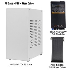 A07 Mini ITX PC Case with PCIE 4.0 X16 GPU Riser Cable and 600W Flex ATX PSU picture
