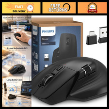 Ergonomic Wireless Mouse - Multi-Device Bluetooth USB-A/C for Laptop & PC, Silen picture
