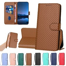 Fiber Leather Card Wallet Cover  Case For A10 A12 A20 A30 A20E A22 A05 A41 A35 picture