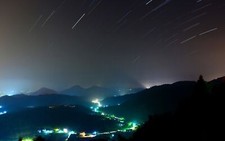 Landscape star trails valley stars long exposure night Custom Gaming Mat Desk picture
