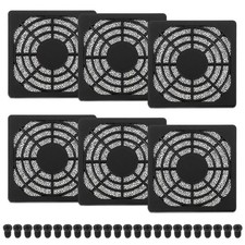 6 Pcs 60mm Fan Filter Grill Plastic Ventilation Grill Cover with Screws, Black picture