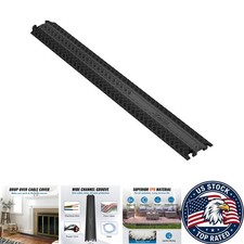Heavy-Duty Thermoplastic Rubber Cable Cover Ramp, 2000 lbs Capacity - 39.37