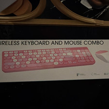 Wireless Standard Keyboard & Mouse Combo Set, Pink and White Connectivity picture