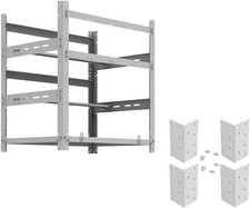 Sluice V.2 12 GPU Mining Rig Frame, 4 Stacking Brackets - White picture